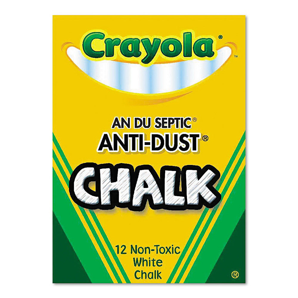 Crayola Nontoxic Chalk Sticks, White Color, 12 Ea